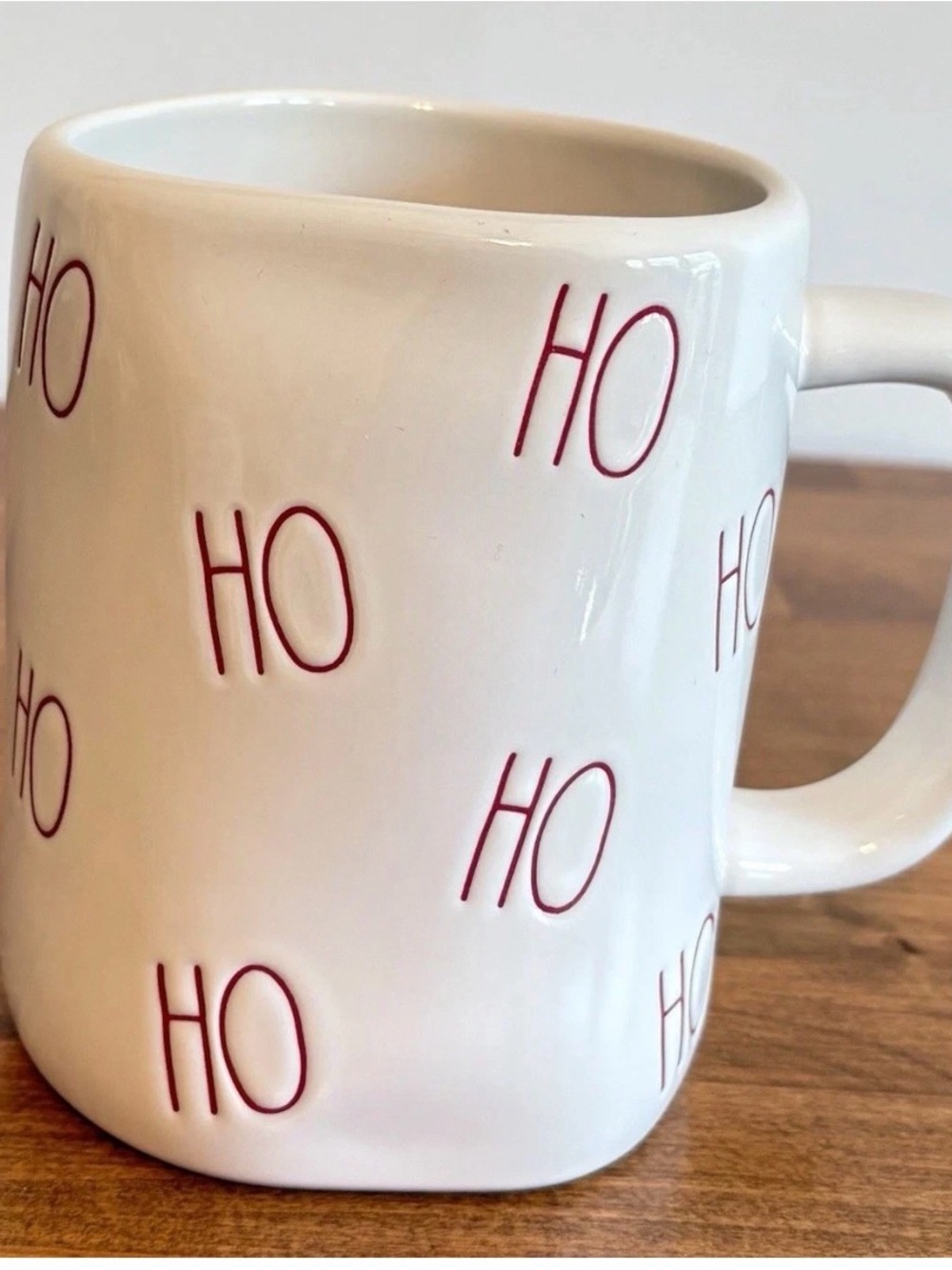 Rae Dunn HO HO HO Christmas Mug Red White Holiday Artisan Collection